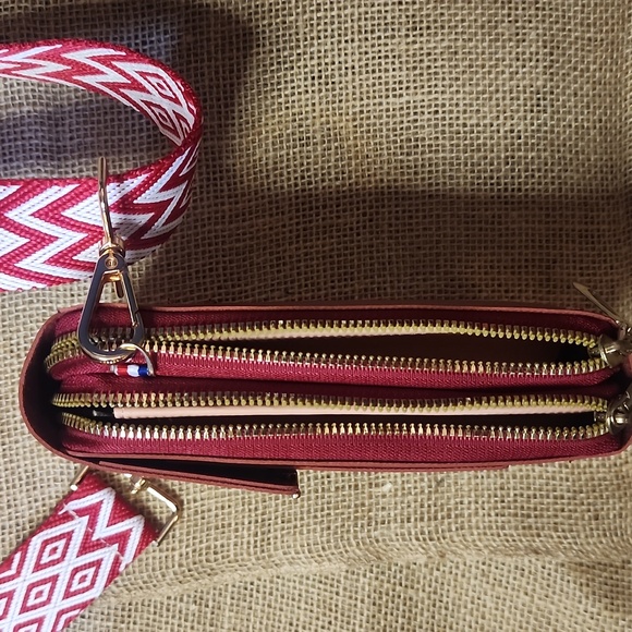 ENDAYCON Red Crossbody Phone Bag Synthetic Soft Leather Purse W Credit Card Slot - Picture 10 of 10